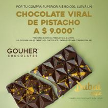 Tableta Chocolate Dubai Gouher Pistacho y Kataifi 70grs