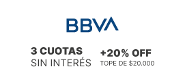 3 cuotas + 20% off BBVA