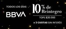 3 cuotas + 10% off BBVA